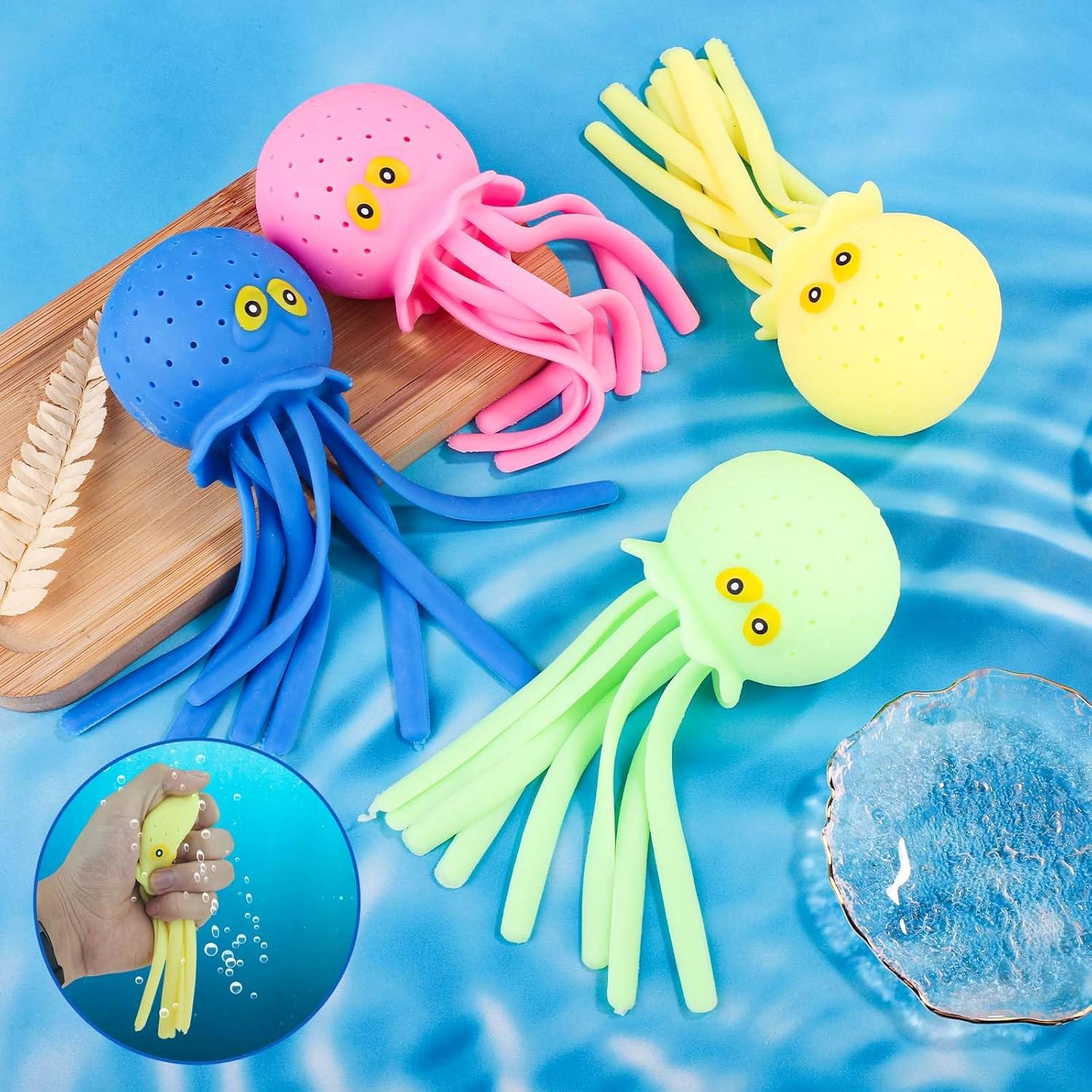 Chocozone Pack Of 4 Octopus Water Absorbent Splash Balls Pool Toys For Kids Bath Toys Outdoor Floating Swimming Toy For Kids