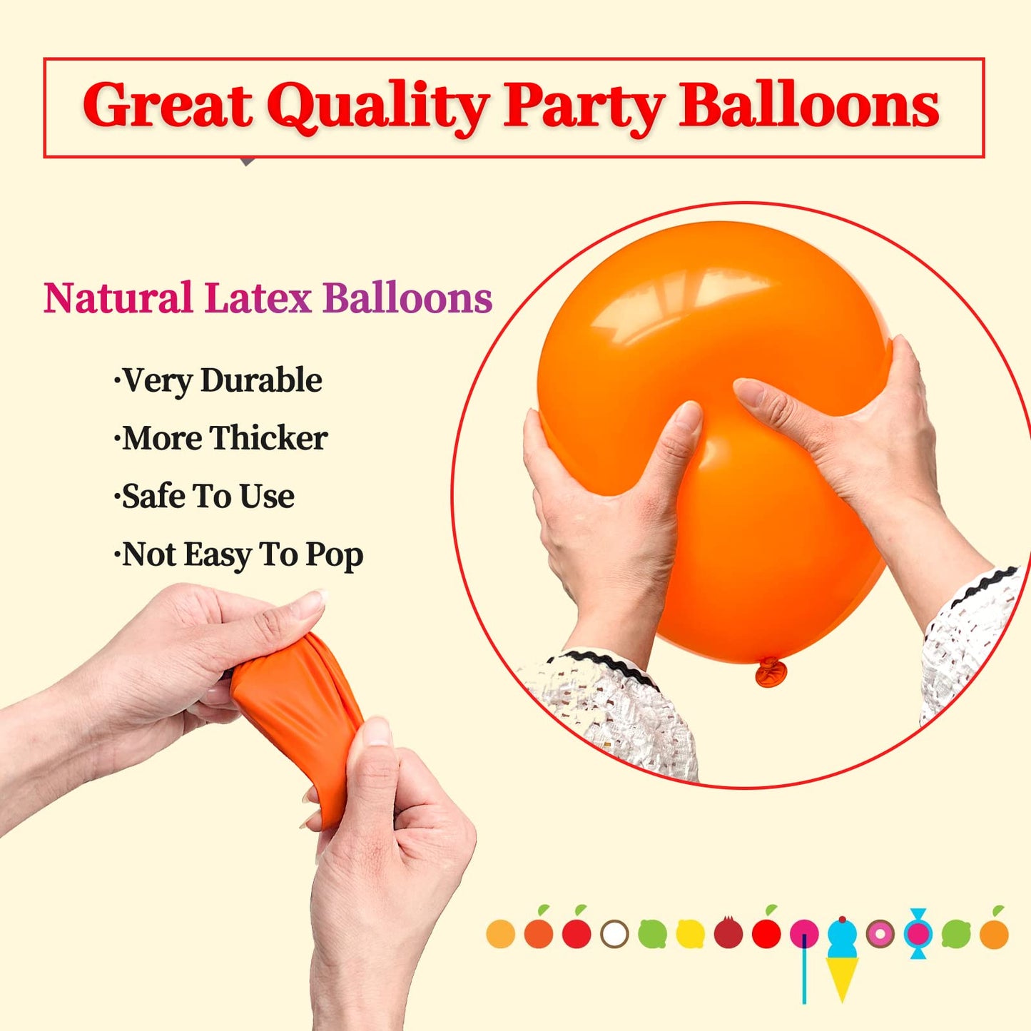 110Pcs Orange Balloon 12 Inch, Orange Latex Balloons For Birthday Party Baby Shower Wedding(With 2 Ribbons).
