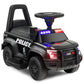 Costzon Police Car Ride On - 6V Electric Kids Car with Megaphone, Lights, Siren, Storage, White, 24” x 17” x 17”, Model QLS