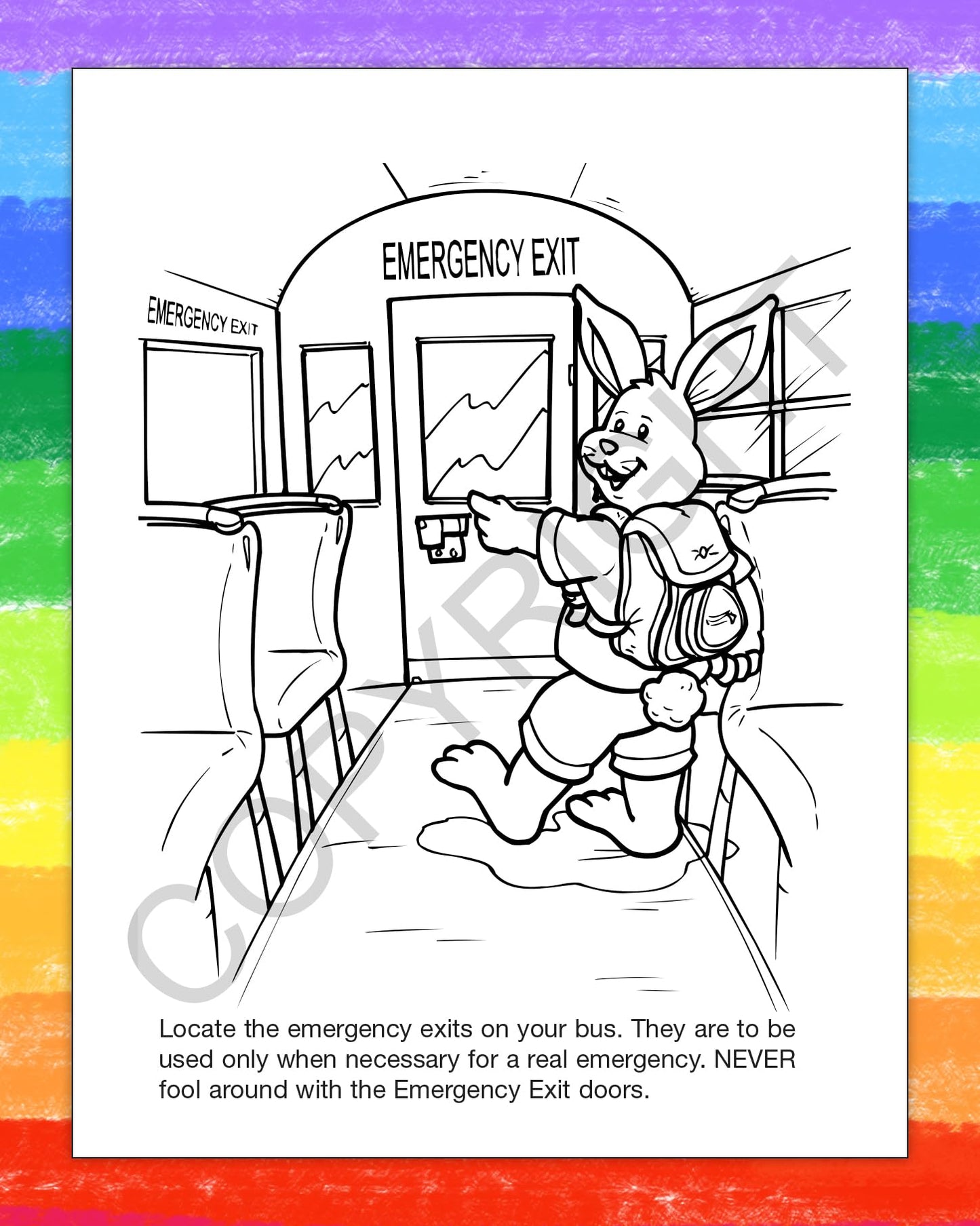 ZOCO - School Bus Safety & Rules Coloring & Activity Books (50 Bulk Pack, Without Crayons) - Bus Driver Gift & Handout for Kids