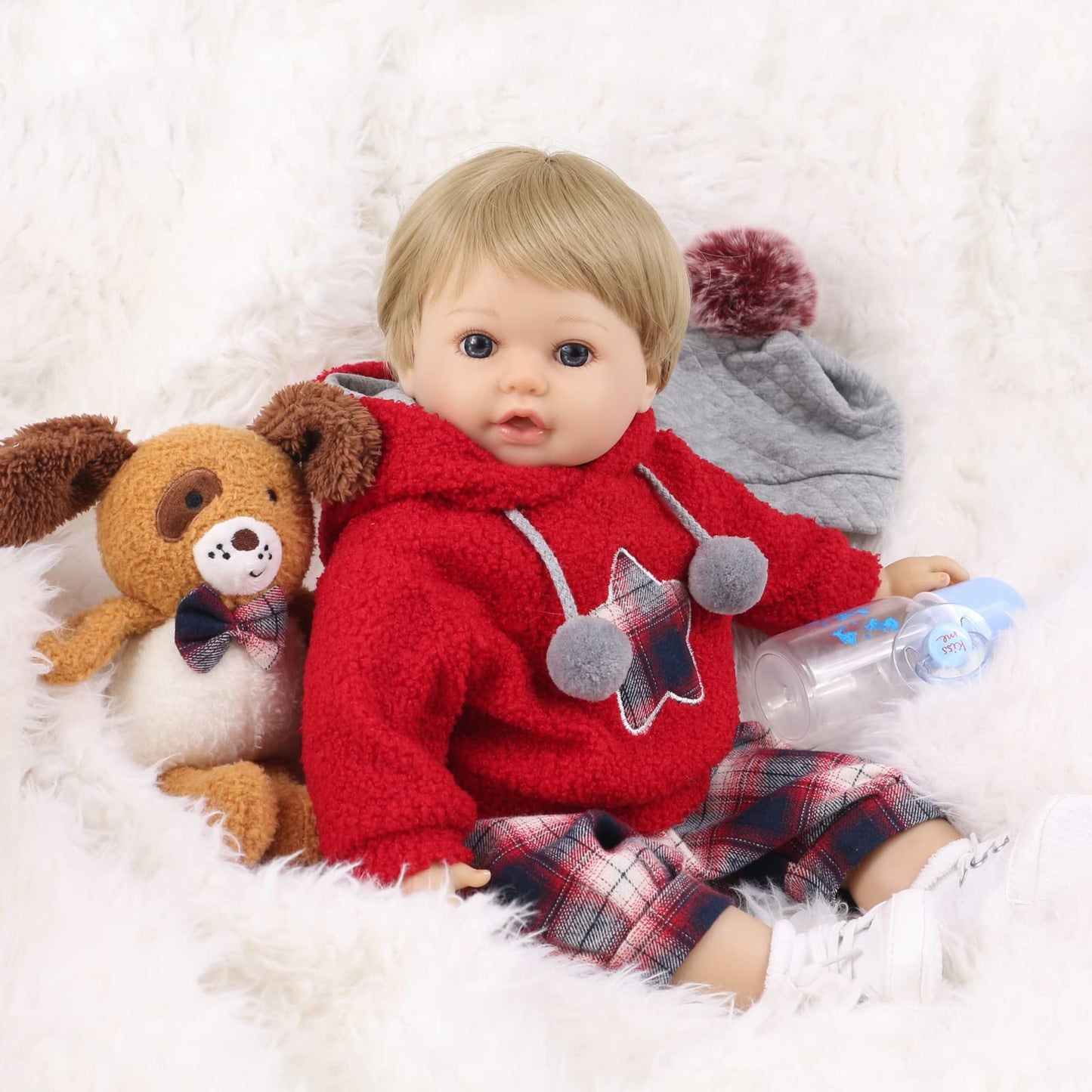 haveahug Reborn Baby Dolls 22 Inch Girl, Soft Silicone Vinyl Limbs and Weighted Cloth Body Best Birthday Gift Set for Girl (Reid