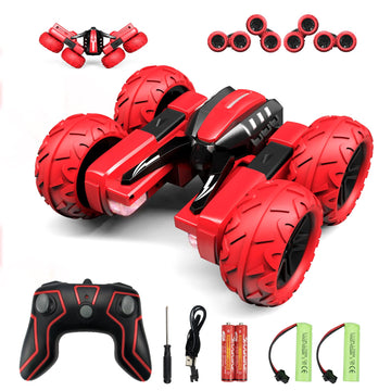 Remote Control Car for 6-12 Years Old Boys Girls Birthdays Present Gift, Hobby RC Car Stunt with LED Light Electric 4WD 2.4Ghz D
