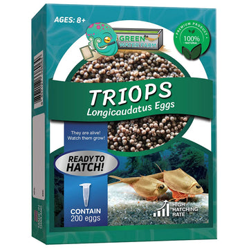 GREEN WATER FARM Triops Longicaudatus Eggs - 200 Pure Hatching Eggs for Pets & Science Projects - 1.5 inches