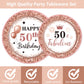 50 And Fabulous Birthday Decorations For 24 Guests,Rose Gold 50Th Birthday Plates And Napkins Tableware Set Disposable Fifty Bir