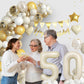 50Th Birthday Decorations Sand White Gold,50Th Birthday Balloon Arch Garland Kit With Happy 50Th Birthday Number 50 Foil Balloon