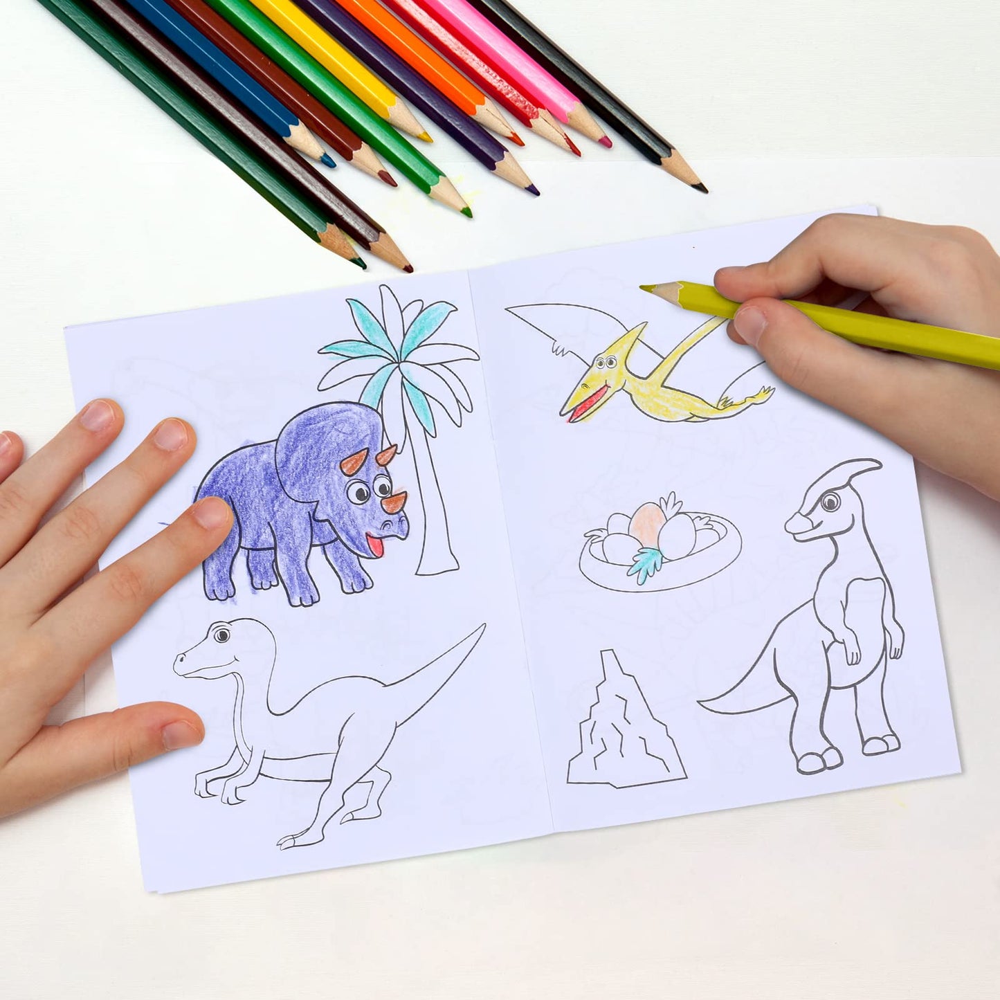 Nezyo 24 Pieces Mini Dinosaur Coloring Books Dino Painting Drawing Book Small Color Booklets Party Favors Coloring Pages Designs