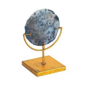 Decorative Agate Stone Slice On Metal Stand