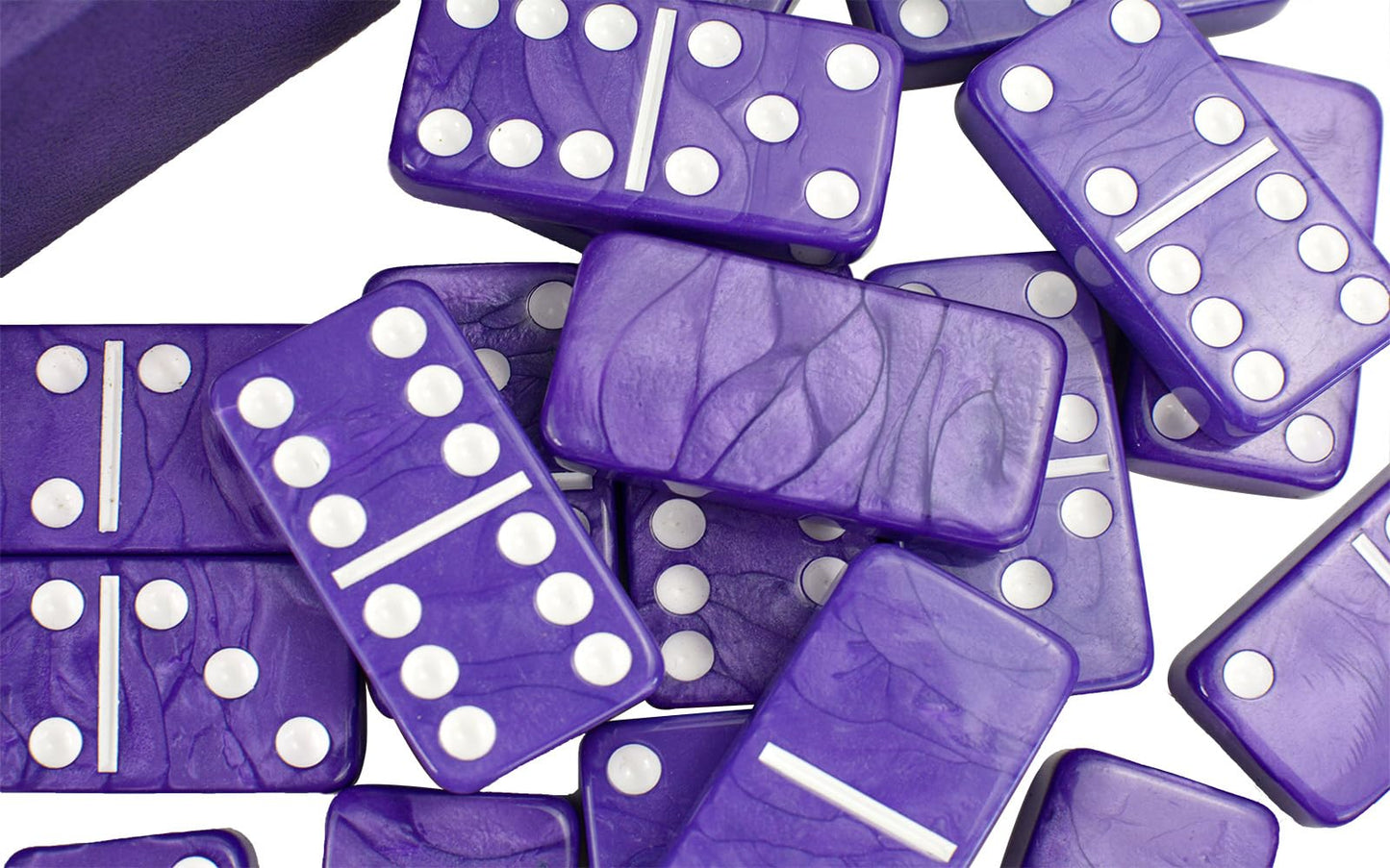 Vovotuzzi Dominos Set For Adults - Double 6 Dominos - Dominoes Set For Kids And Adults - 28 Marbleized Purple Jumbo Domino, Clas