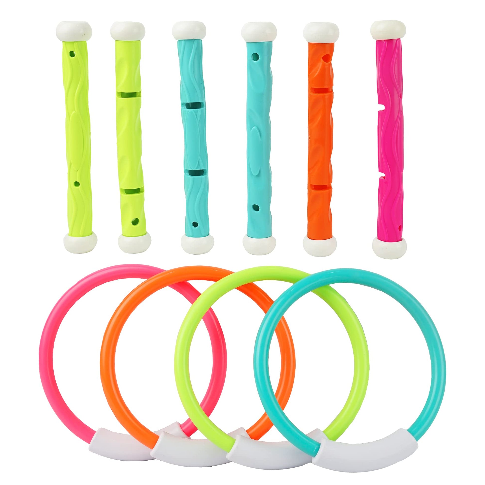 Bellochiddo Pool Diving Toys - Underwater Swimming Pool Toys For Kids Ages 4-8 - Training Pool Diving Rings And Diving Sticks Gi