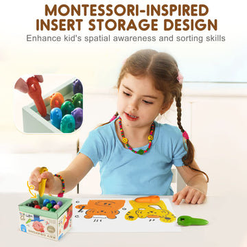 Mess Free Crayons For Toddlers, 24 Colors Washable Jumbo Crayons With 108 Free Coloring Books Pdf Pages, Big Large Baby Crayons For Kids Ages1-3,2-4,4-8 Keep Kids Busy Coloring Art Supplies