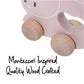 Montessori Mama Wooden Push And Pull Toy Rabbit - Baby Toy Vintage Pull Toys Learning Activity - Easter Gift Safe Ideal For Skil