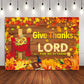 Give Thanks to The Lord Backdrop Banner Fall Thanksgiving Christian Photography Background Thanksgiving Party Supplies Wall Deco