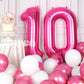 Suwen 40 Inch Hot Pink Large 10 Balloon Numbers Big Foil Helium Number Balloons 0-9 Jumbo Happy 10Th Mylar Birthday Party Decora