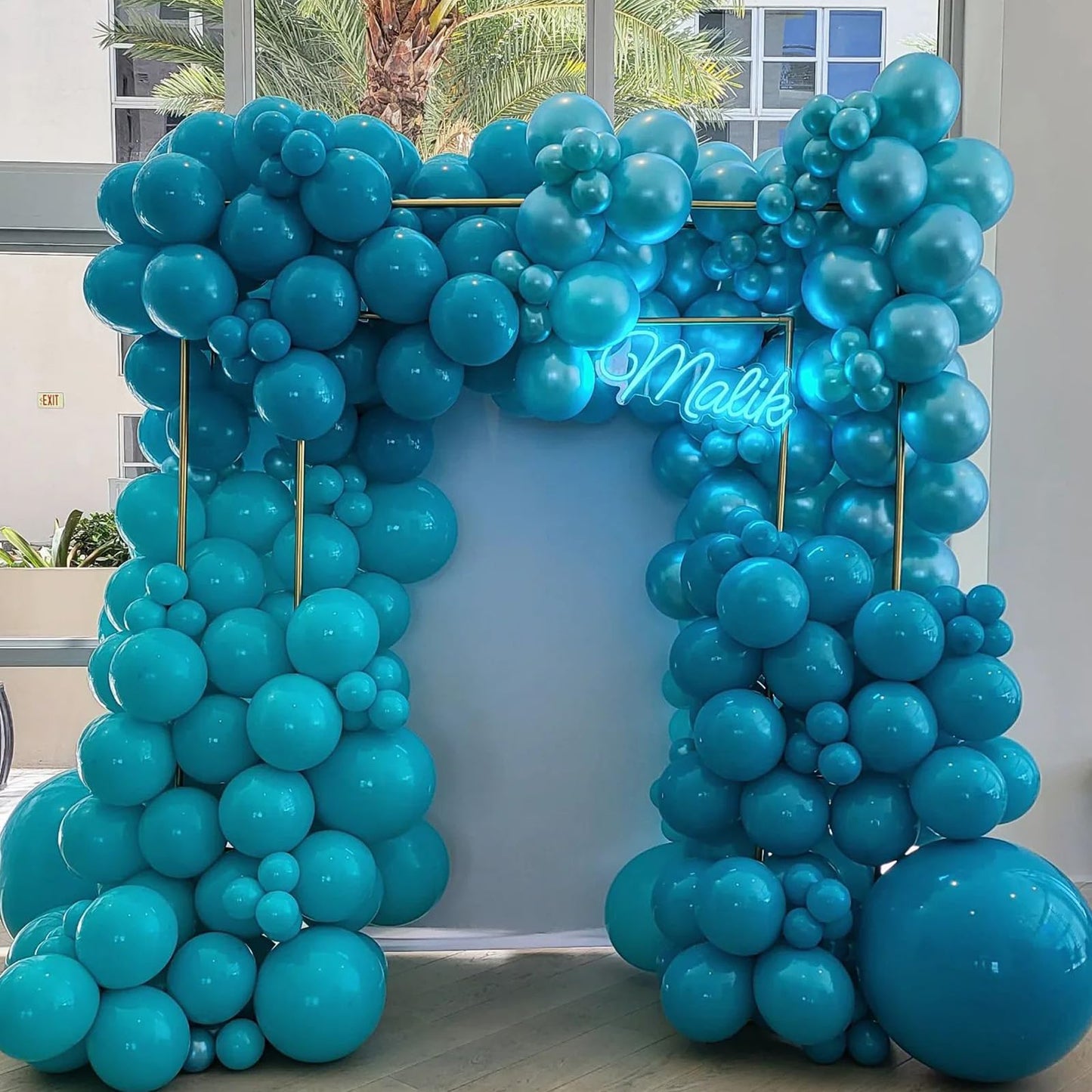 Jobkoo Peacock Blue Balloons, 12 Inch 30 Pcs Turquoise Blue Balloon Teal Blue Latex Balloons Matte Dark Teal Aqua Blue Helium Ba