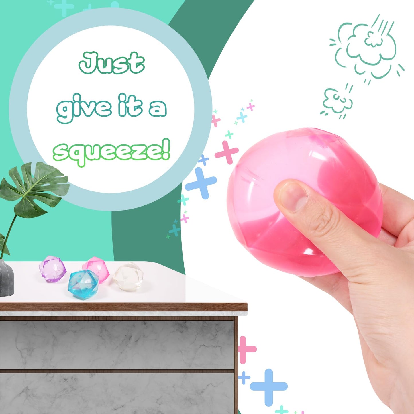 1Pcs Masonry Ice Squishy Stress Balls-Stress Cube -Diamond Sugar Balls Slow Rise-Sensory Fidget Toy For Your Best Mellow And Chi