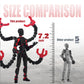 PkghoKids T13 Action Figure - 7.2 Inch Multi-Jointed Movable Toy, Black Red - Assembled Desktop Decoration for Collectors