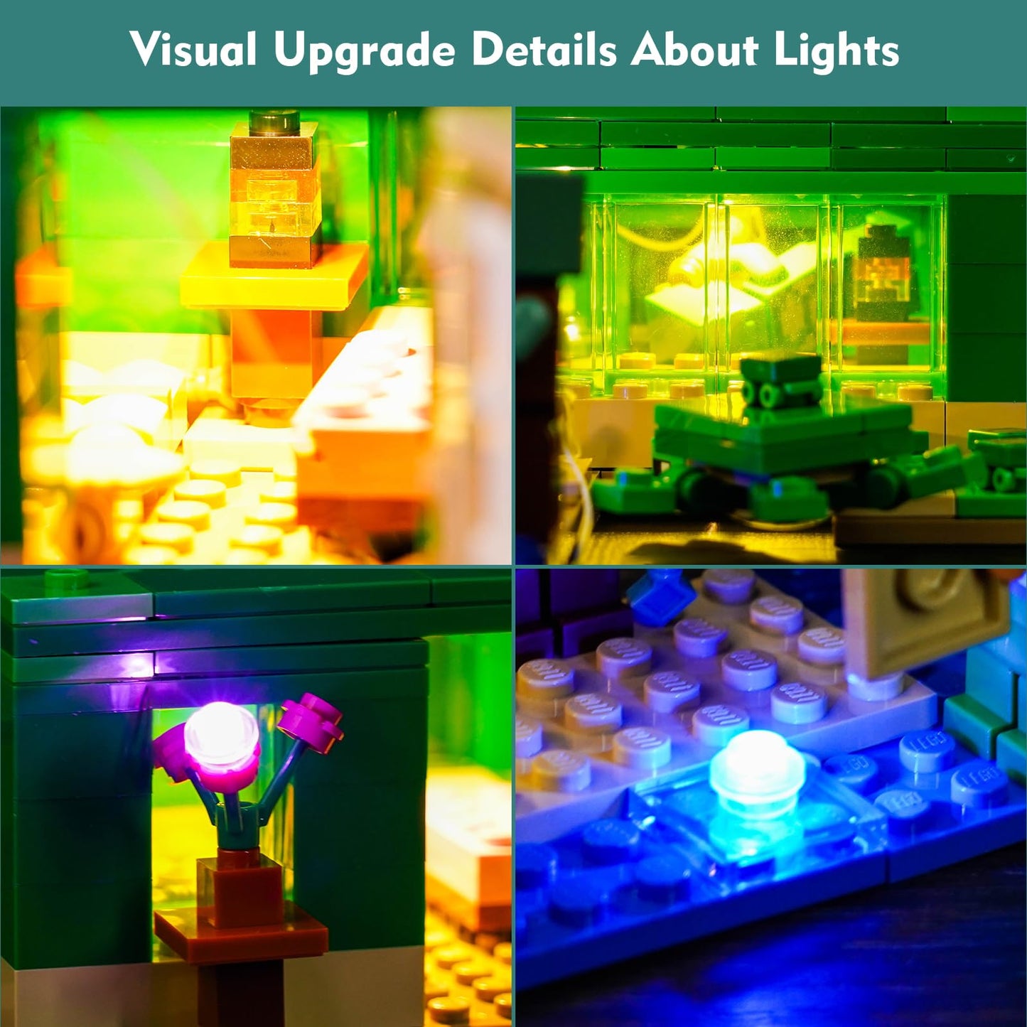 Vonado Led Light Kit Compatible With Lego Minecraft The Turtle Beach House 21254 (Lights Only, No Models) Creative Lighting Set Accessories Compatible With Lego 21254 Building Set