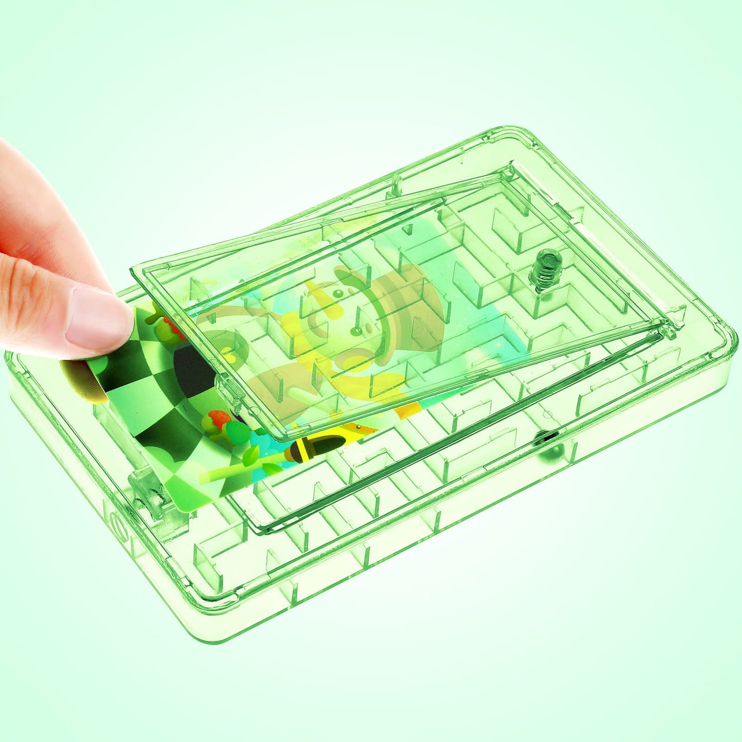 Skylety 5 Pcs Money Puzzle Box Gift Card Box Plastic Puzzle Card Holder Fun Maze Intellectual Pinball Machine Game for Teens and mature-themeds Birthday Party Favors(Green)
