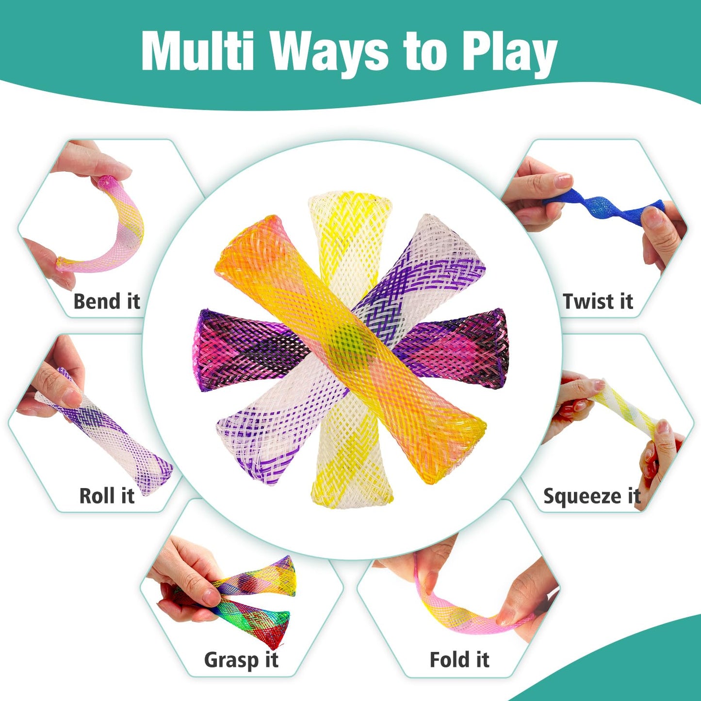 Yuqilin 120 Pcs Fidget Toys Marble Mesh Fidget Toys Bulk, Stress Relief Sensory Colorful Fidget Toy Set For Kids Adults With Adh