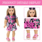 Vawmjot American 18 Inch Doll Makeup Accessories And Clothes,Messenger Bag Set For 18 Inch Dolls Include Sunglasses Phone Lipsti