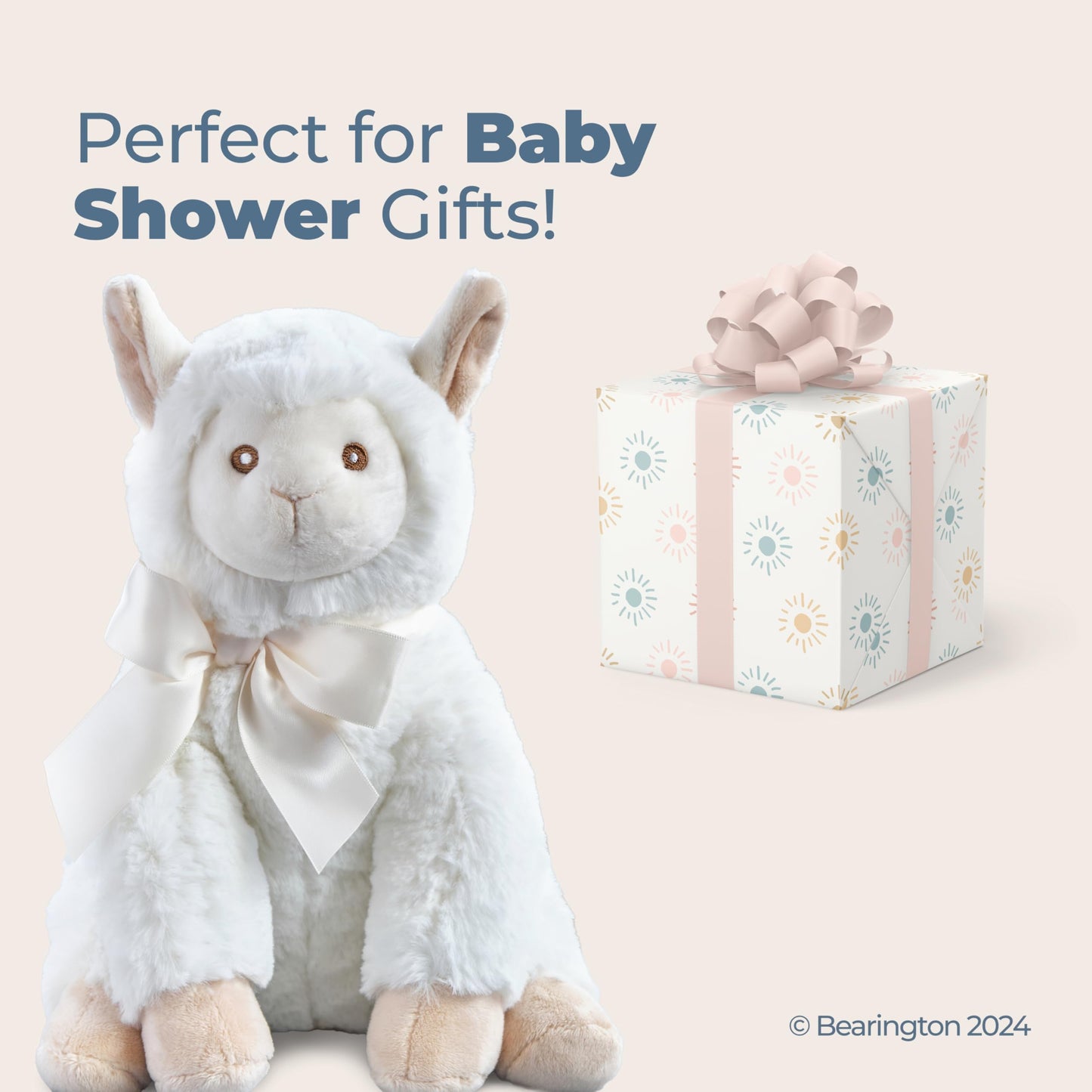 Bearington Baby Alma Plush Llama Stuffed Animal, 12 Inches