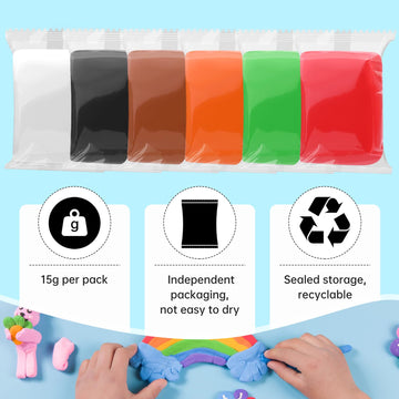 Brown Air Dry Clay Wolwefa 72 Packs Foam Clay Air Dry Foam Clay for Kids, Crafting Clay, Moldable Super Light Weight Clay Perfec