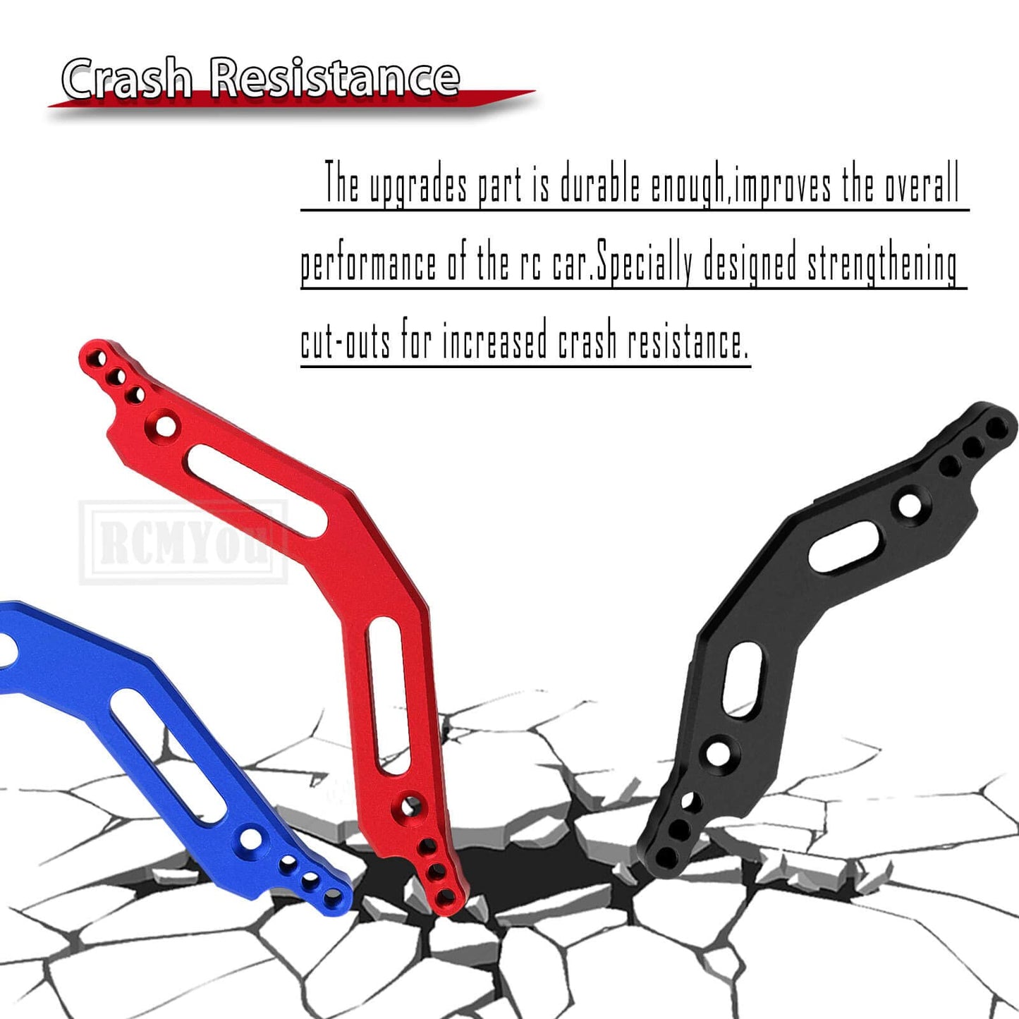 RCMYou Aluminum Front Rear Shock Tower Upgrades Part for 1/10 Arrma Senton/Granite,1/10 Outcast/Kraton 4S BLX 4WD,Red
