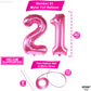 Katchon, Hot Pink 21 Balloons Numbers - 40 Inch | Pink 21St Birthday Balloons For Her | 21St Birthday Decorations For Her Pink | 21 Balloon Number, 21 Number Balloons | Pink 21St Birthday Decorations