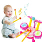 Drum Set For Kids With 2 Drum Sticks And Microphone, Musical Toys Gift For Toddlers