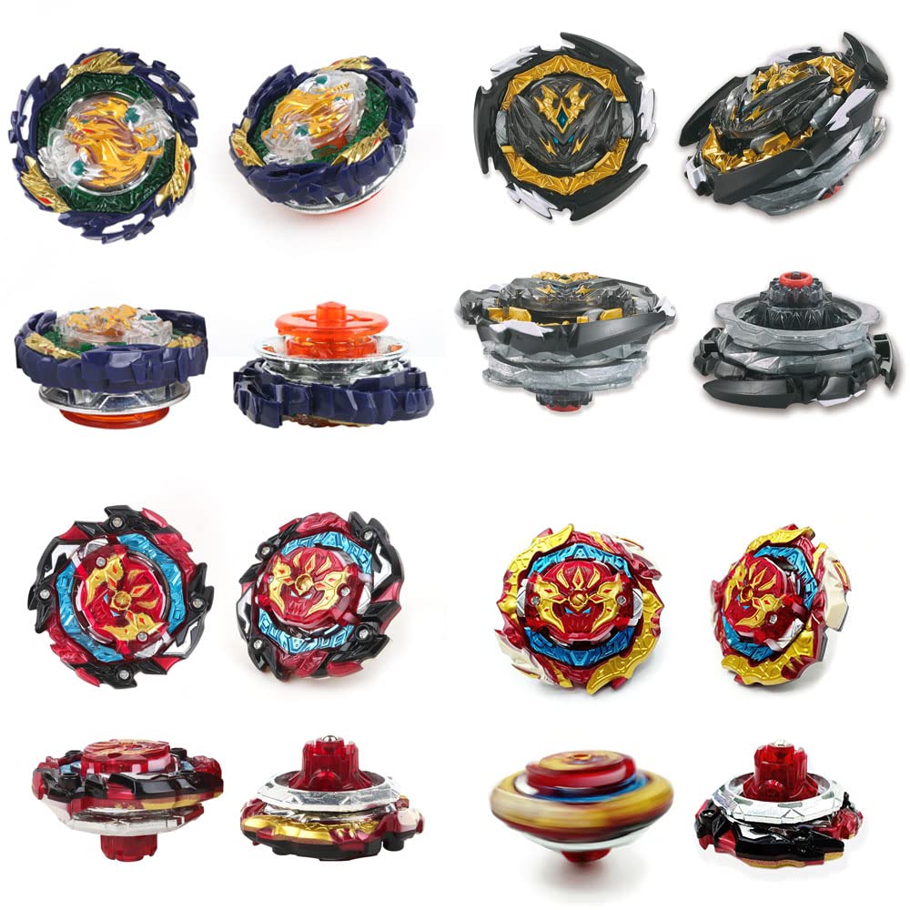 Owenkelng Bey Burst Gyro Toy Set Great Birthday Gift for Boys Children Kids 6 8+ Metal Fusion Attack Top Grip cutting edge Set with Battling Game Storage Box 8 Top Burst Gyros 3 Two-Way Launcher 2 Handles