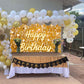 Gold Flash Square Wall Backdrop for Photography Golden Happy Birthday Glitter Sequin Shimmer Background Sweet 16 Girls Woman 20t