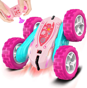 Free To Fly Rc Stunt Cars: Double Sided 360Flip Rotating 4Wd Race Car Toy For Outdoor & Indoor For 6 7 8 9 10 11 12 Year Old Gir