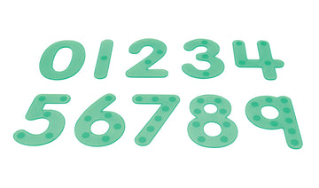 Tickit Silishapes Dot Numbers - Set Of 10 - Transparent Silicone Numbers With Corresponding Dots To Count - Teach Numbers, Counting And Subitizing
