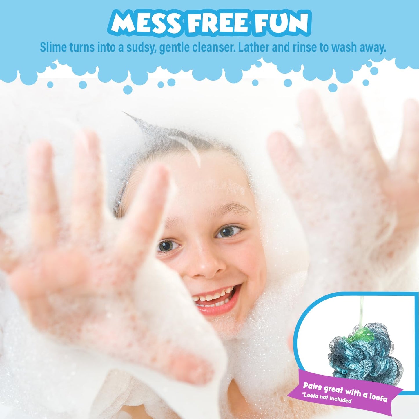 Tub Works Bath Slime Kids Body Wash, Variety 4 Pack | Gooey, Playful Texture With Fresh, Fruity Scents | Dermatologist Tested |