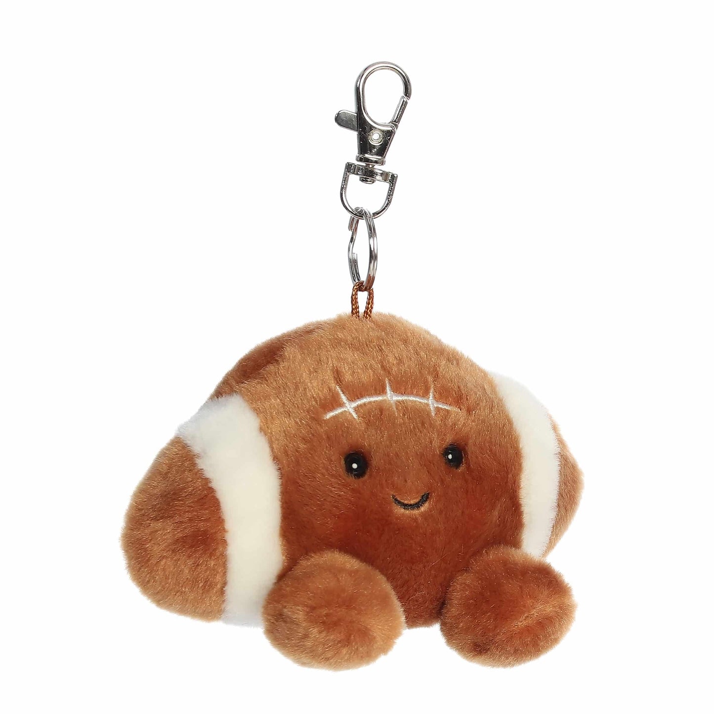 Aurora Adorable Palm Pals Tackle Football Clip-On - Fun Collectible Plush for Kids and mature-themed Collectors - Perfect for Decorating Rooms and Birthday Gifts - Brown 5 Inches
