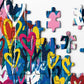 Colorful Heart Shape Puzzle 1000 Pieces For Adults, Love Valentines Jigsaw Puzzle, Rainbow Graffiti Art Puzzle As Heart Themed P