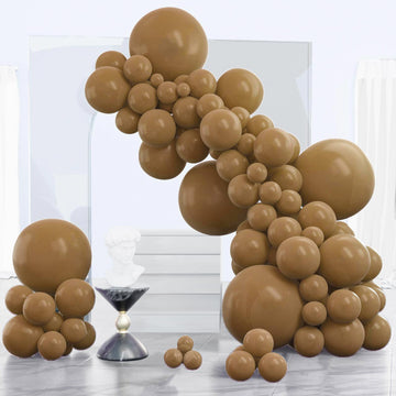 Partywoo Coffee Brown Balloons, 120 Pcs Boho Brown Balloons Different Sizes Pack Of 18 Inch 12 Inch 10 Inch 5 Inch Brown Balloons For Balloon Garland Or Balloon Arch As Party Decorations, Brown-F09