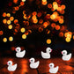 Kuanfine 60 Pcs Tiny Duck Figures Mini Resin Duck Luminous Miniature Ducks Bead For Garden Landscape Aquarium Decoration(White)