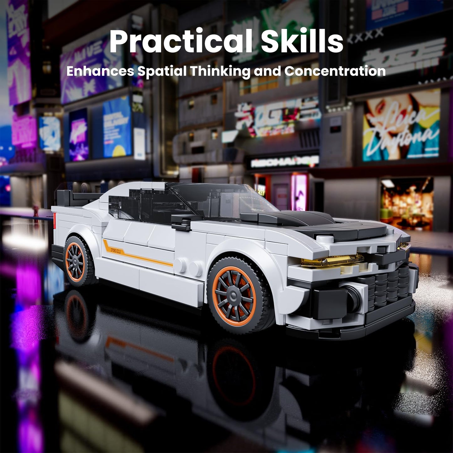 Mould King Zl1 Classic Sports Car Building Kits, Moc Racing Car Toys Model, Vehicle Blocks Set Suitable For Boys To Build, House