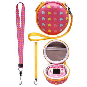 Ltgem Case Compatible With Tamagotchi Pix/Tamagotchi Original/Tamagotchi Nano X/Tamagotchi Hello Kitty/Tamagotchi Uni,Storage Protective Carrying Electronic Pets Case With Lanyard Neck Strap(Red)