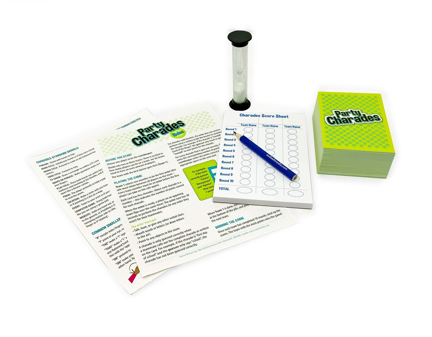 Outset Media Party Charades Game - 550 Charades - Family Game for 2+ Players - Ages 10+ - Multicolor - Model 11153