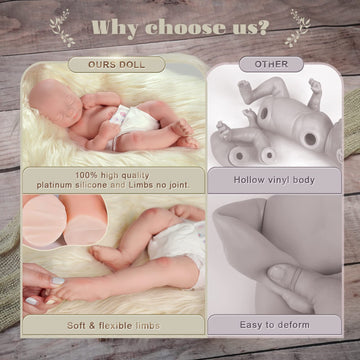 Babeside Lifelike Reborn Baby Dolls Aurora 16 Inch (Weight 4 Lb) Full Platinum Silicone Reborn Baby Dolls Anatomically Correct Sleeping Baby Girl Real Life Baby Dolls With Feeding Kit & Gift Box