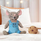XIUMON Cookie and Mouse Plush Set, 4" Stuffed Animals, Cotton, Grey Blue, Model XM-MC, Ideal for Children and Teachers