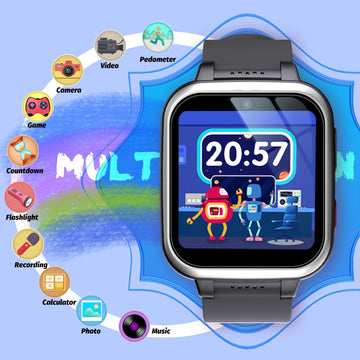 Meoonley Kids Smart Watch With Puzzle Games Hd Touch Screen Camera Video Music Player Pedometer Alarm Clock Flashlight Fashion K