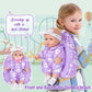 Uzidbto 12'' Baby Doll With Flower Pattern Backpack Carrier,12 Inch Realistic Baby Dolls With Clothes And Accessories Hanky Paci