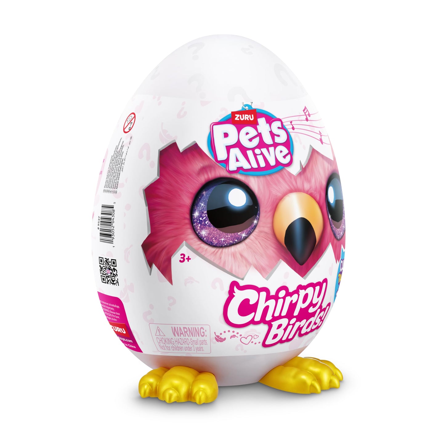 Pets Alive Chirpy Birds Electronic Pet - Flamingo Color, Model 9537A, Includes Stickers, Comb, Fluffy Clay, Plush Toy for Girls
