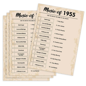 Qupt 70Th Birthday Party Games, Music Of 1955 Trivia, Pack Of 30 Cards For Adults, Ages 216+