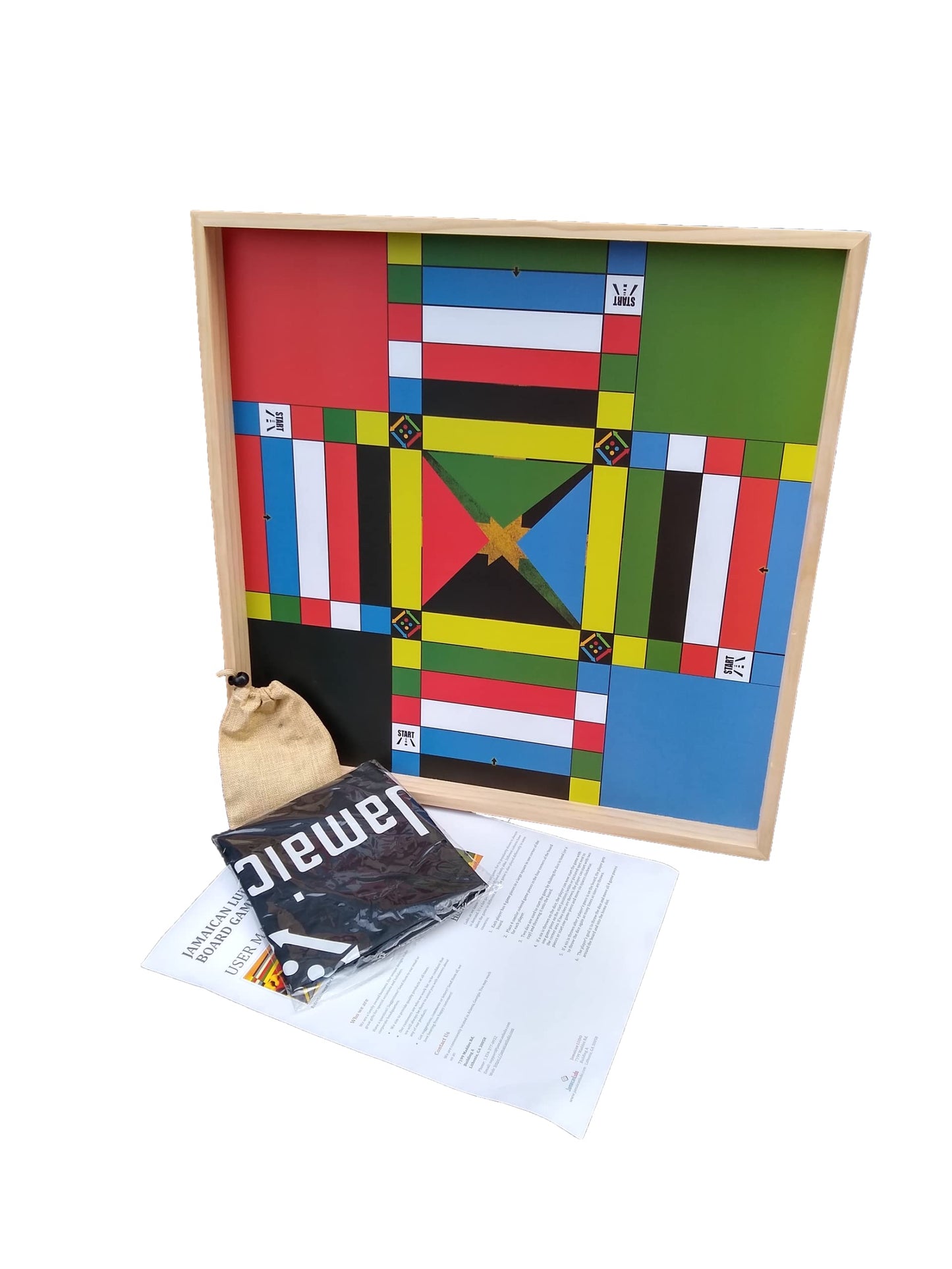 JAMAICANLUDO Jamaican Ludo Original Edition Board Game | 24in x 24in | Multicolor | Fun for 4 Players, Ages 6+