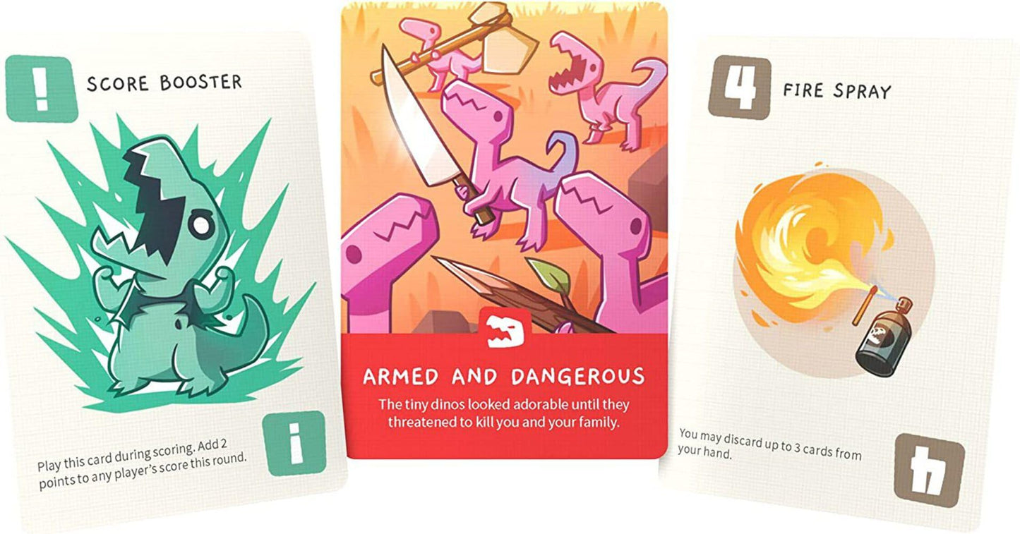 Unstable Games Happy Little Dinosaurs Base Game - Competitive Card Game for 2-4 Players, Multicolor, Hand Management, Model TEE5363UUBSG1