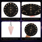 Infunly Witch Pendulum Board Eyes Runes Wooden Dowsing Planchette Board 7.9' Metaphysical Message Board With Pendulum Crystal Necklace For Beginners, Witchcraft Altar Supplies